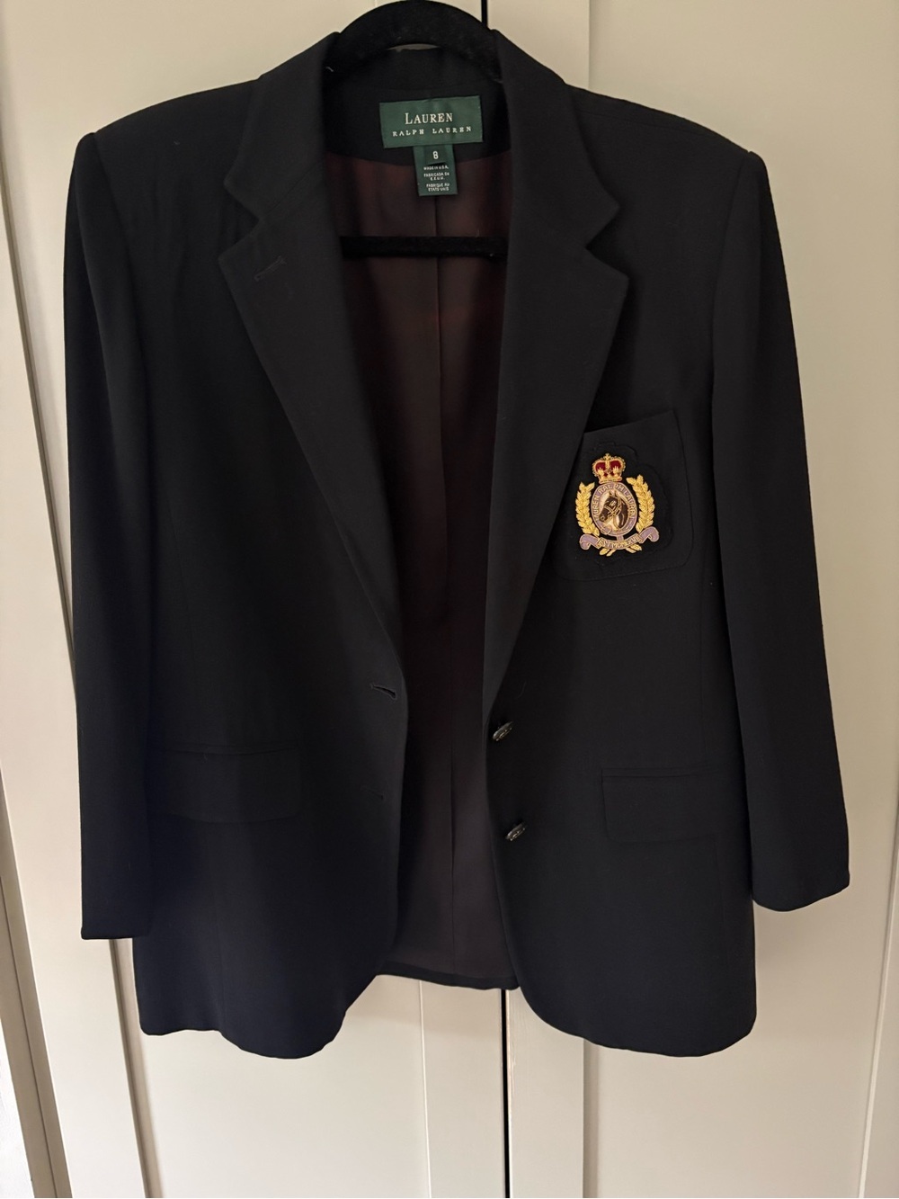 Vintage Ralph Lauren Navy Blazer USA Made SZ 8